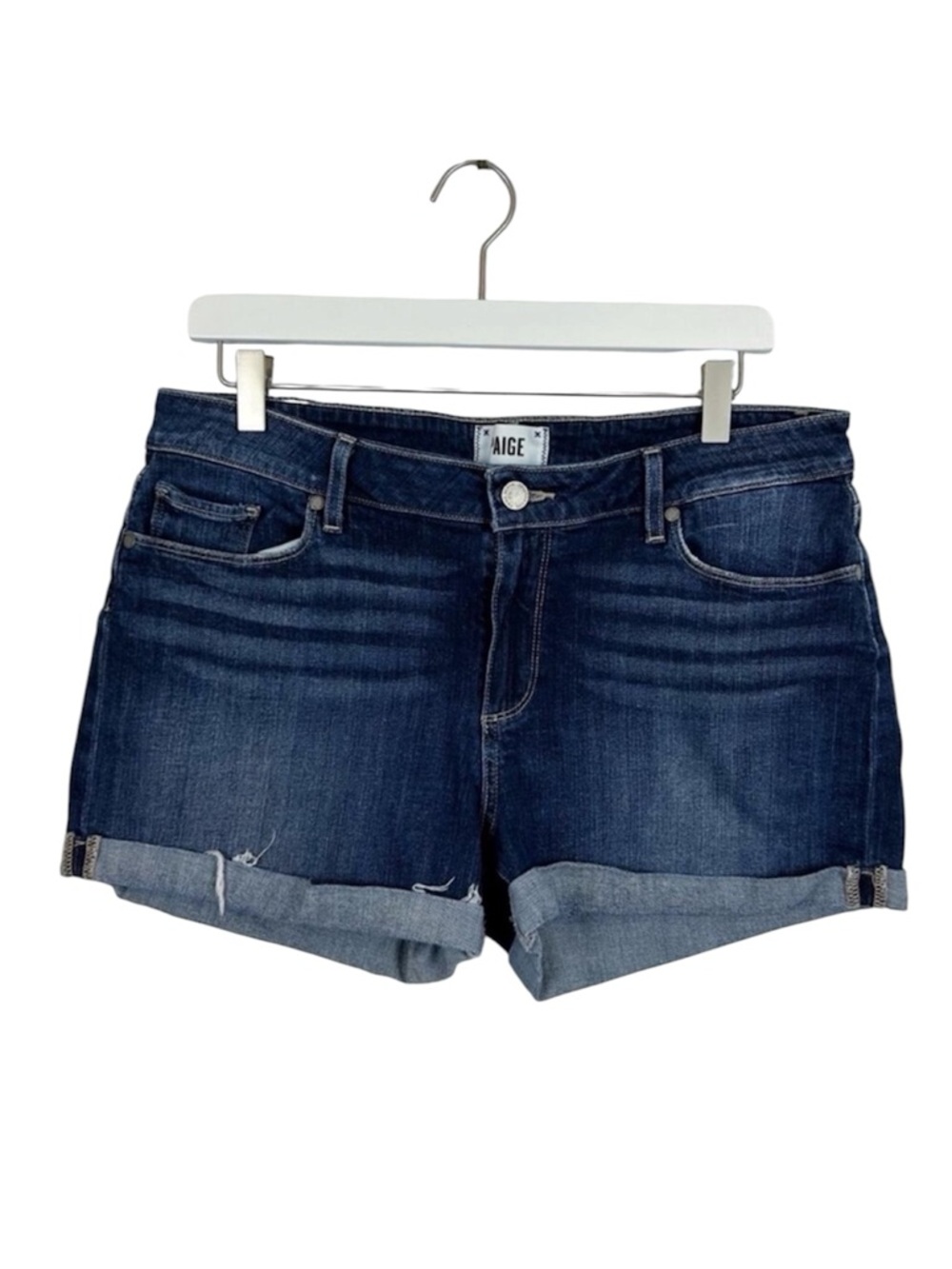 PAIGE Denim Jimmy Jimmy Shorts Size 31 Cotton Roll-Cuff Hem